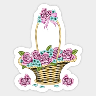 Floral Basket - Roses Basket Sticker